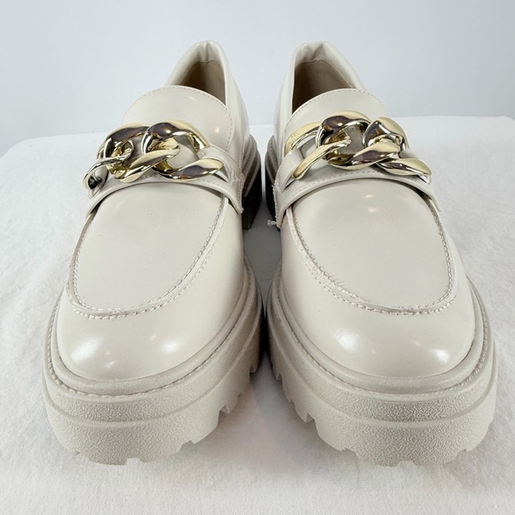 Steve Madden Makira Chain Loafer Cream Gold size 8.5 - Picture 3 of 13